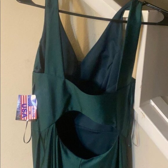 Prom Emerald green gown juniors prom dress 5 - Picture 5 of 7